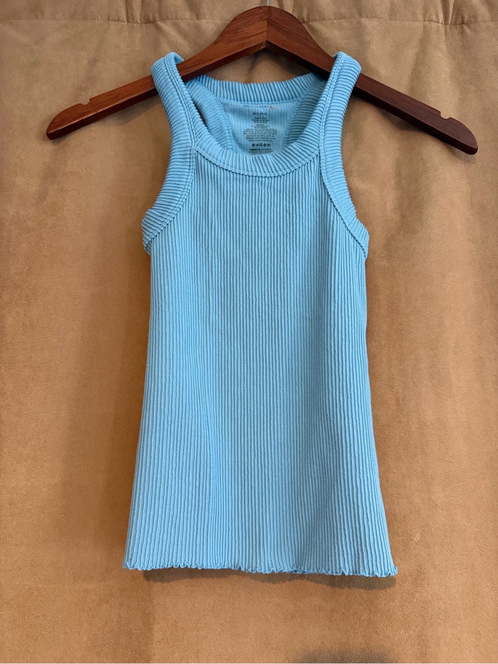 Free People Sky Blue Ribbed Tank Top